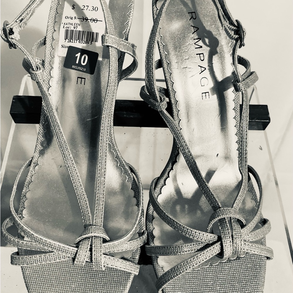 Rampage Silver Strappy Heels